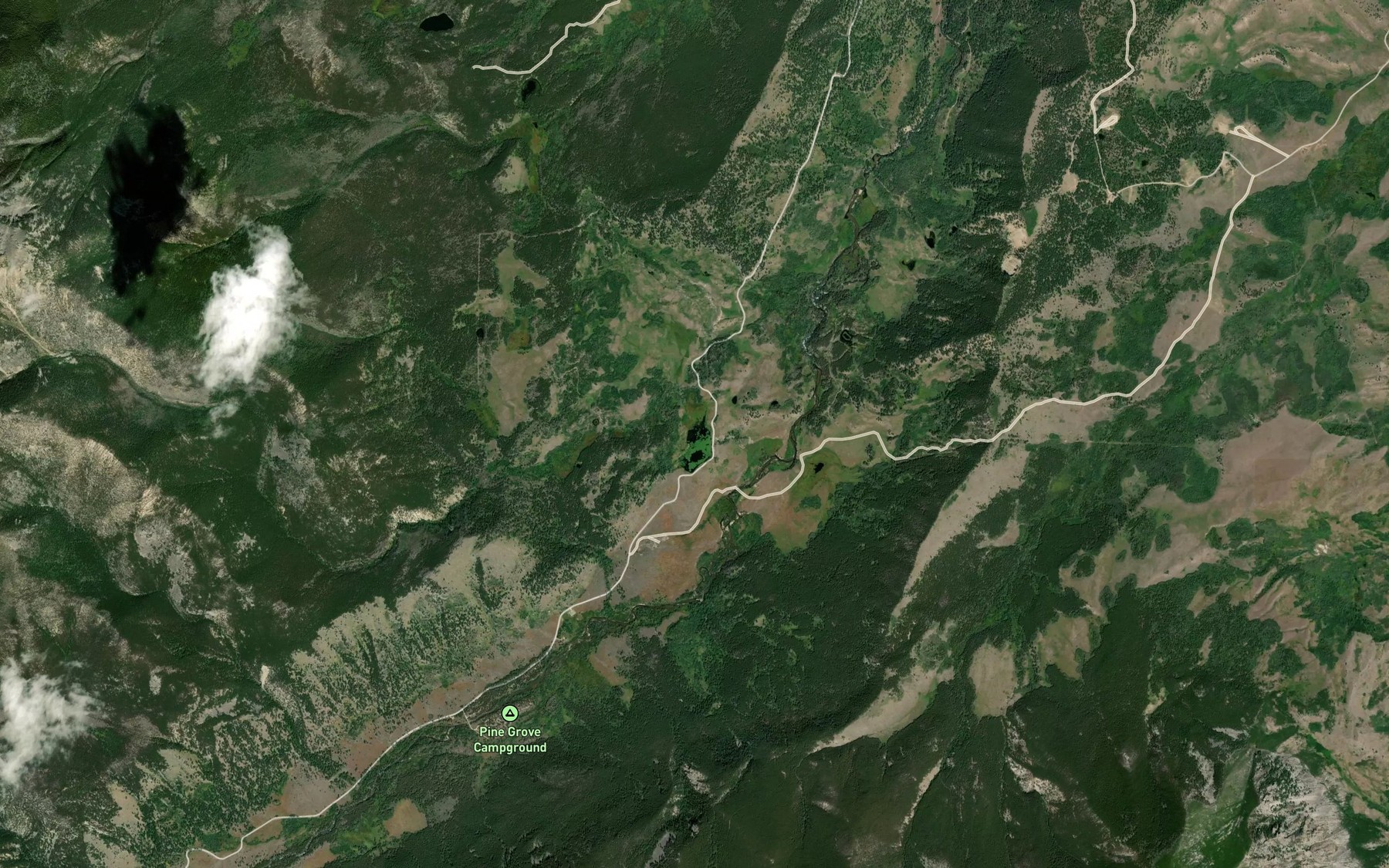 Satellite map of the Reeves Lake