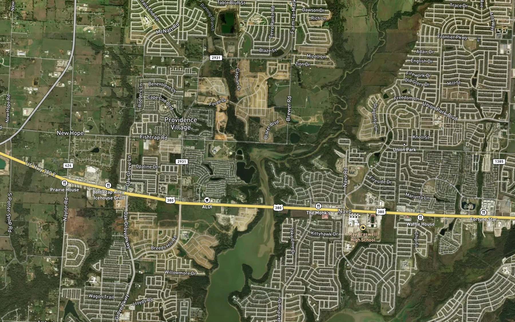 Satellite map of the Running Branch