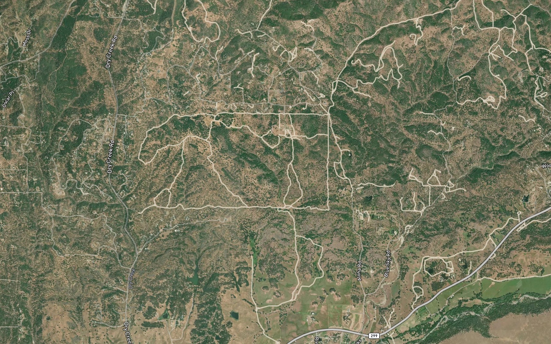 Satellite map of the Jim Creek