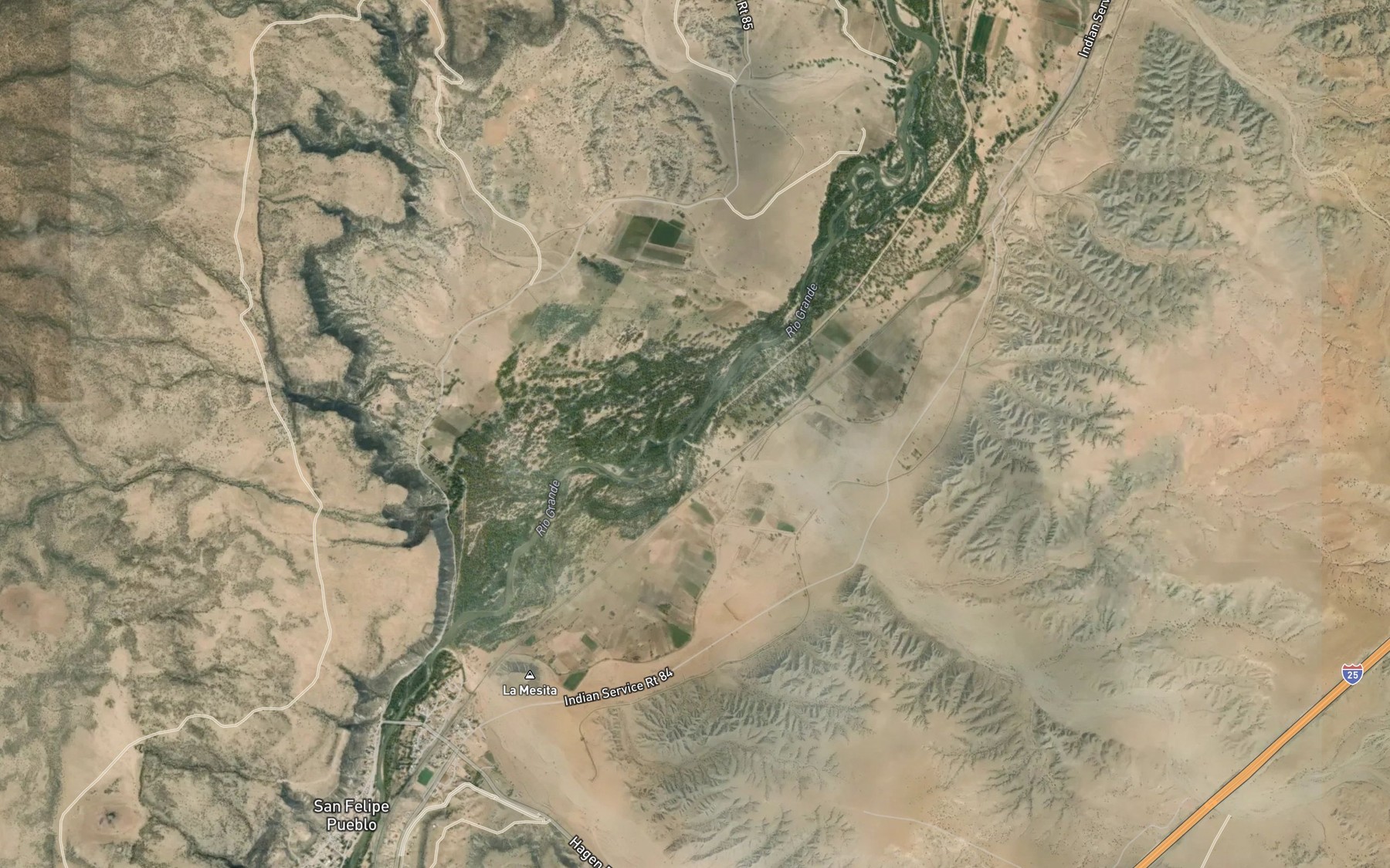 Satellite map of the Arroyo de la Vega de los Tanos