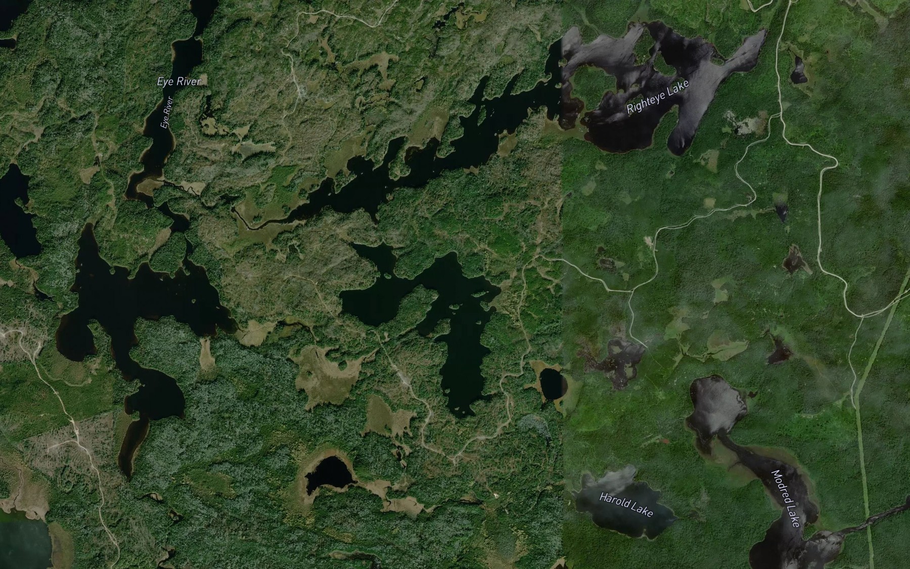 Satellite map of the McIntosh Lake