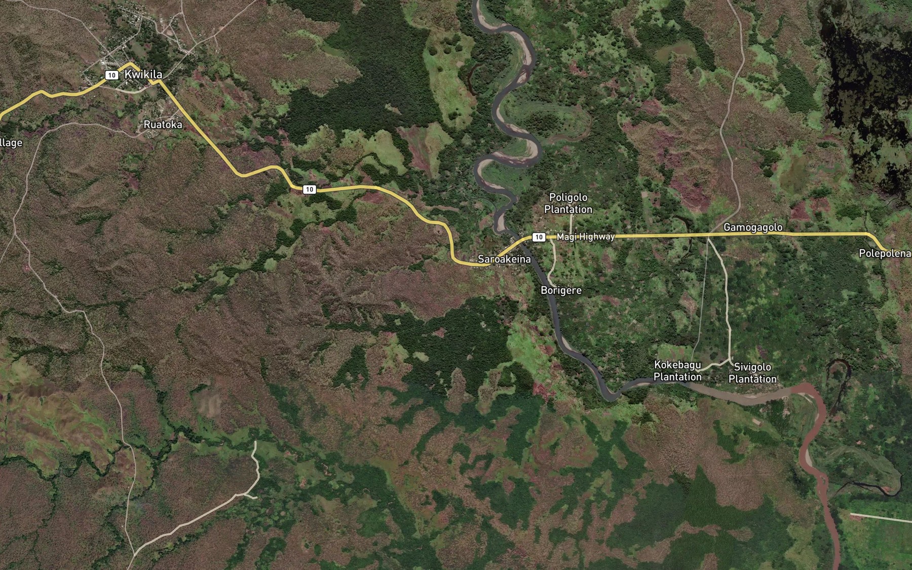 Satellite map of the Dogona Creek