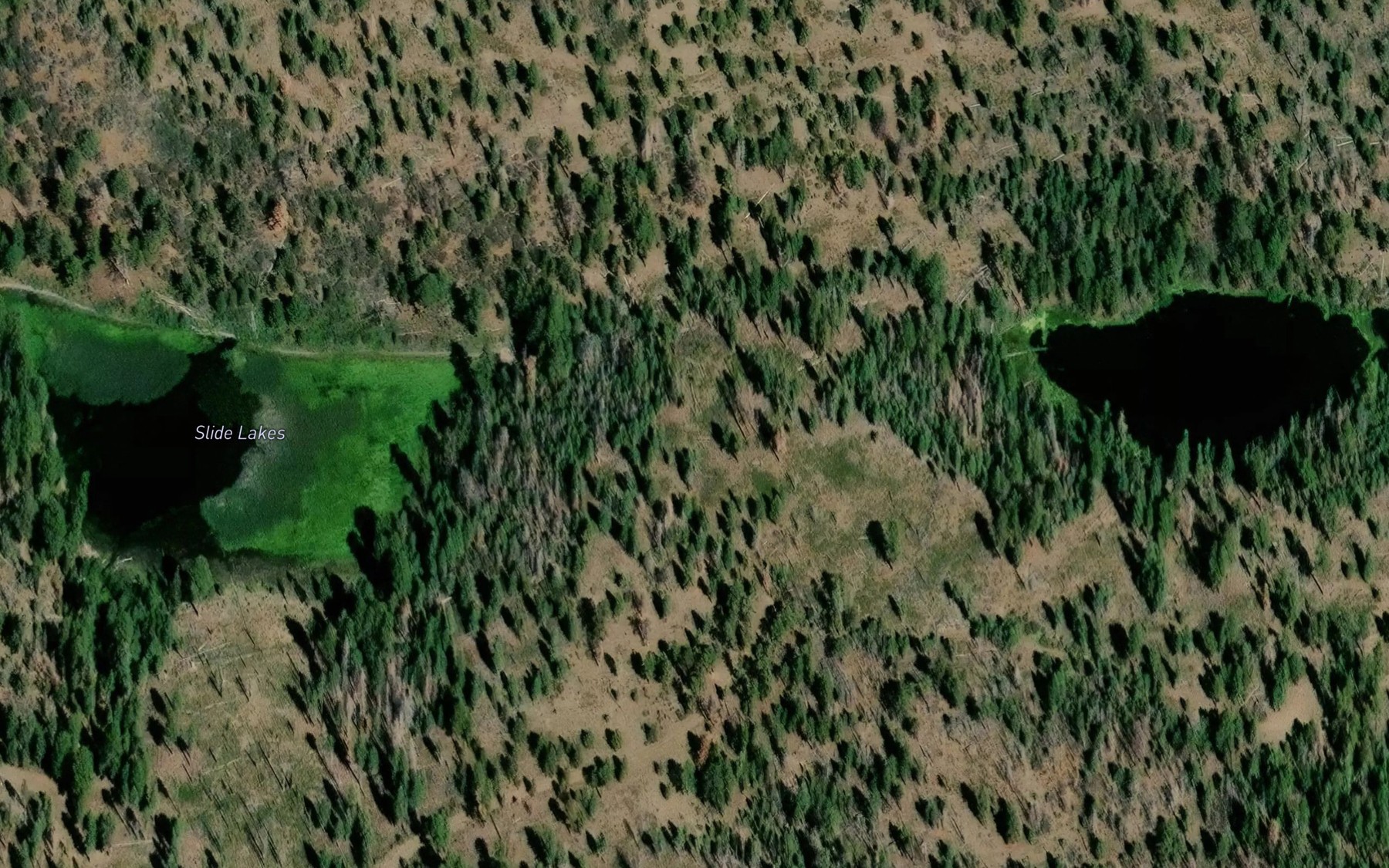 Satellite map of the Slide Lakes