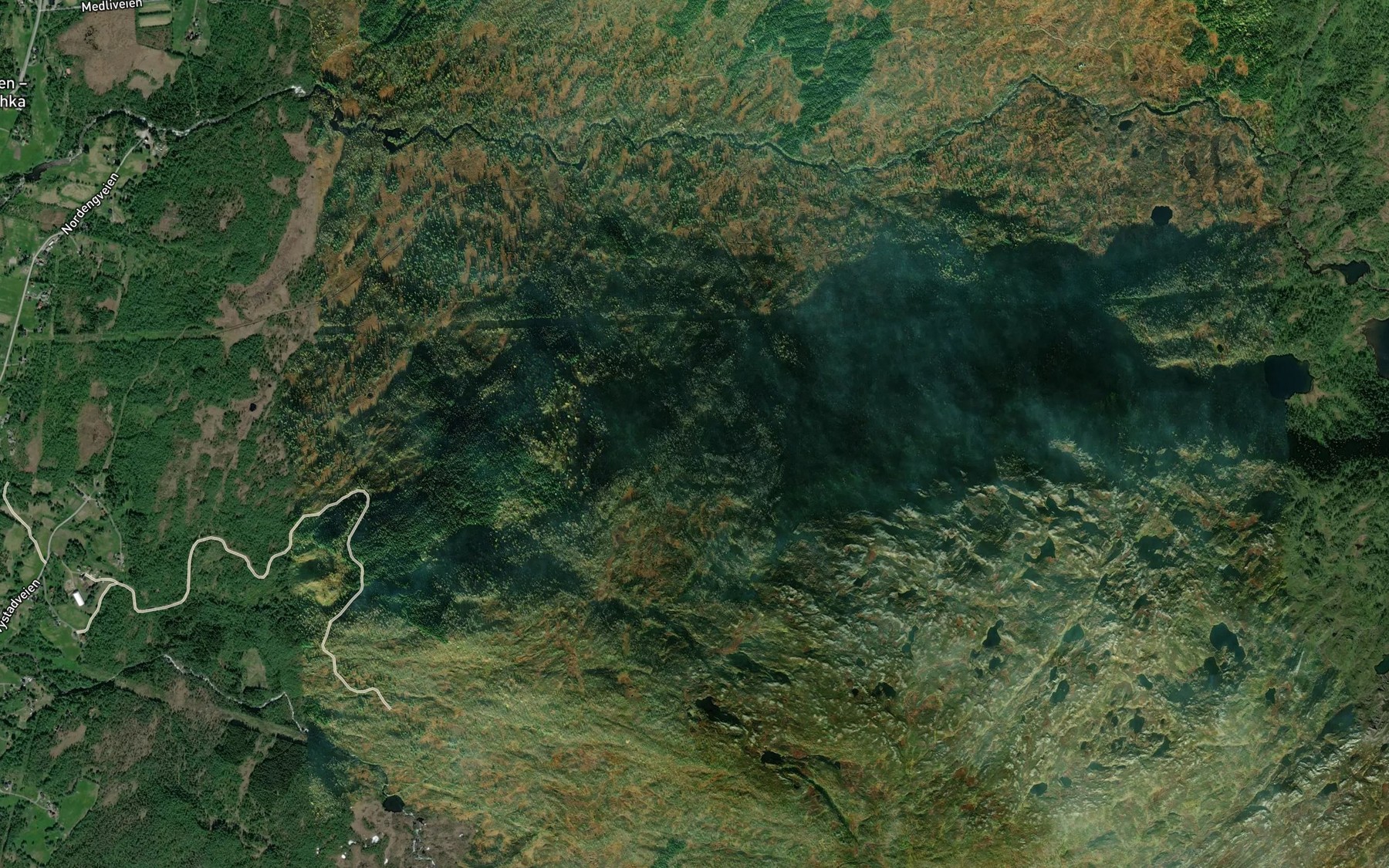 Satellite map of the Indre Bjonndalsdiket