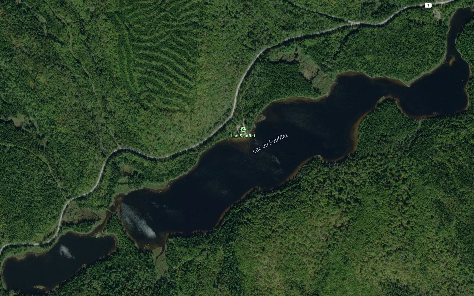 Satellite map of the Lac du Soufflet