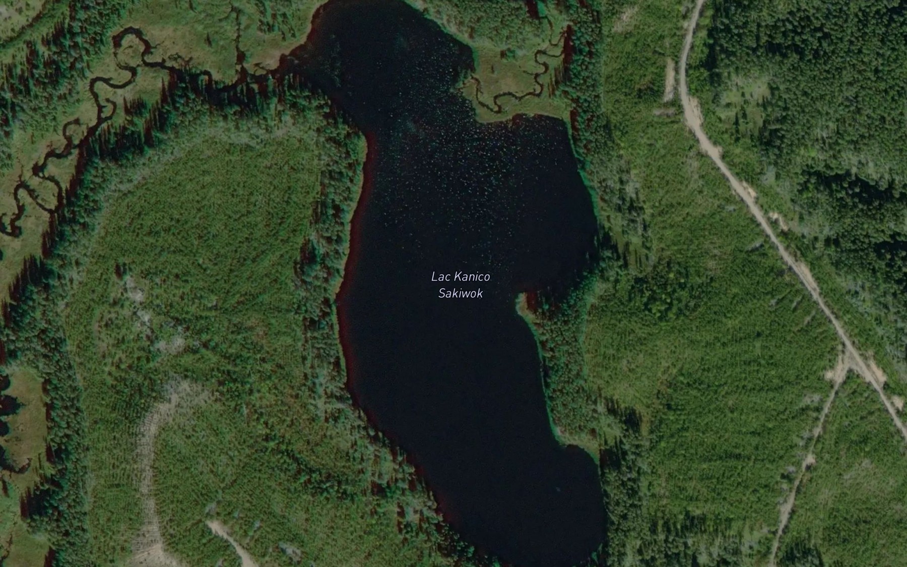 Satellite map of the Lac Kanico Sakiwok