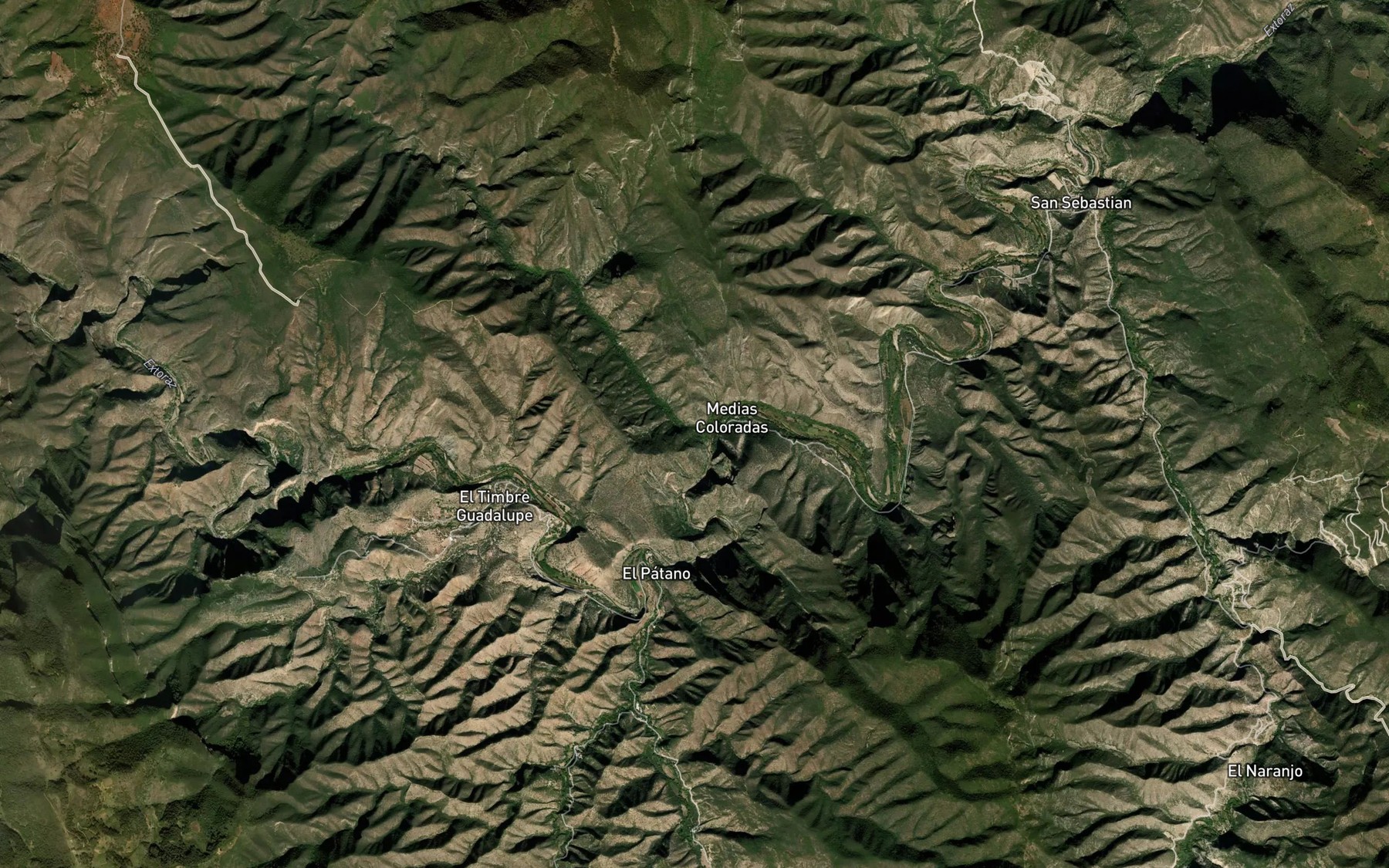 Satellite map of the Acayo