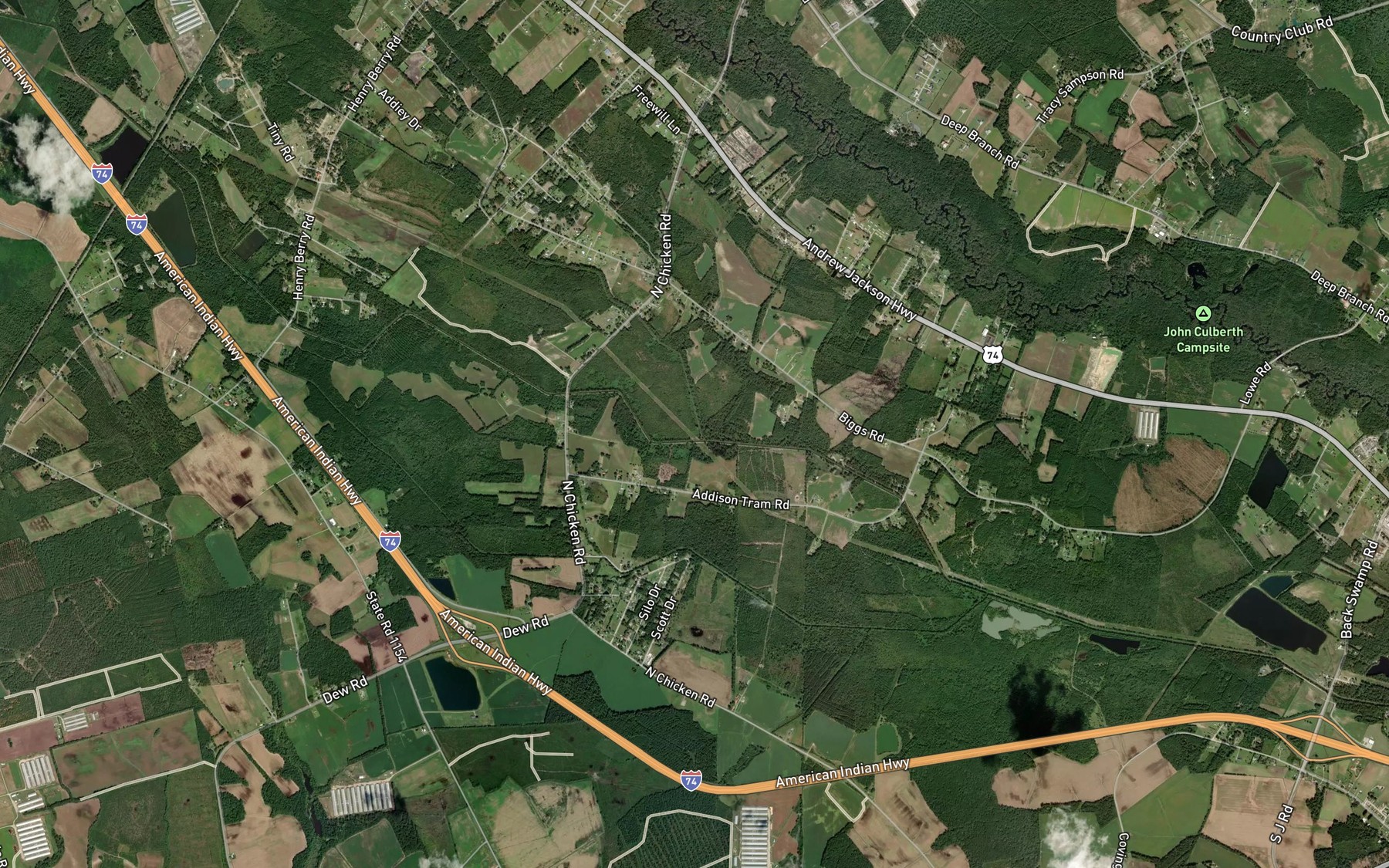 Satellite map of the Turkey Branch