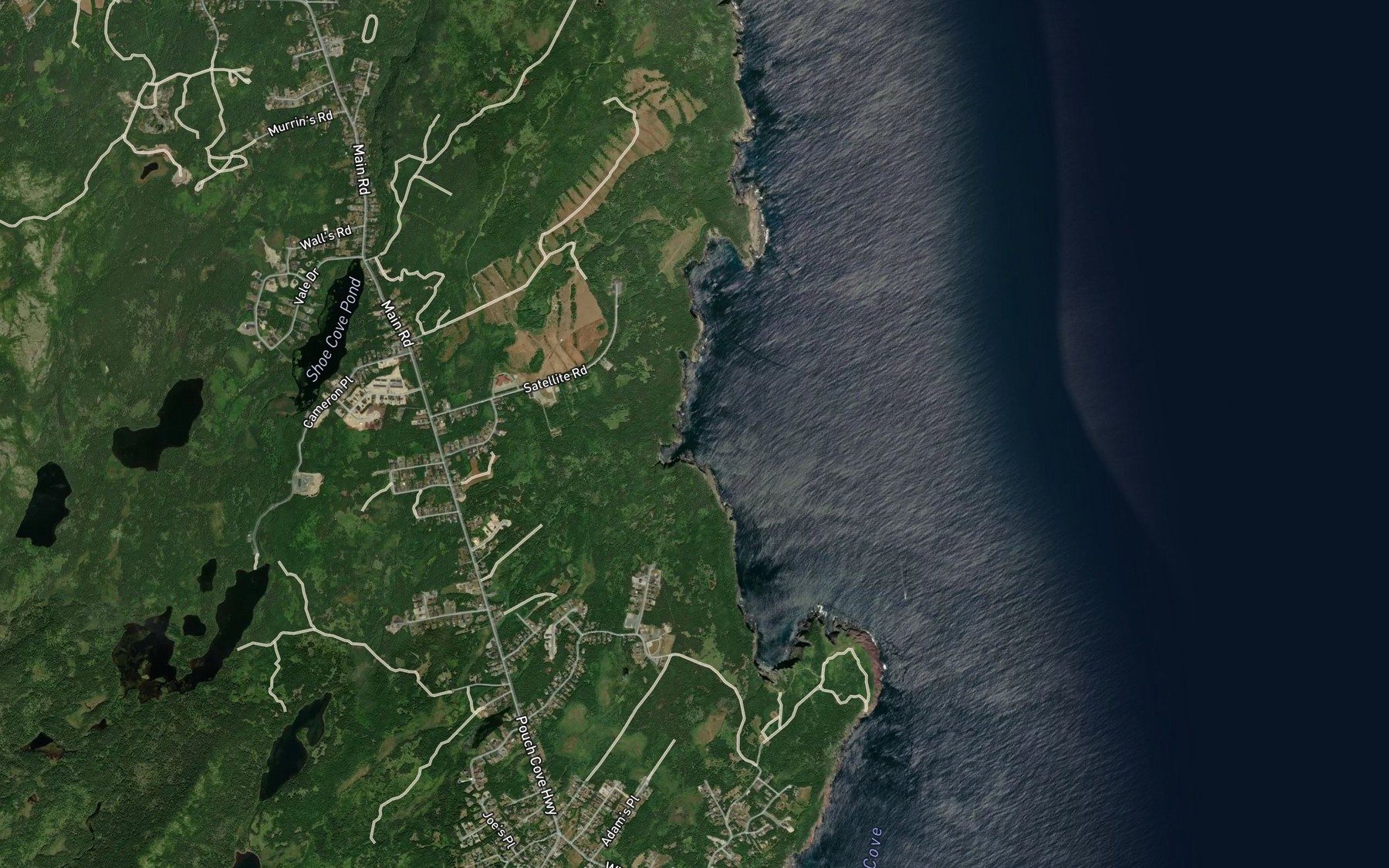 Satellite map of the Seals Cove