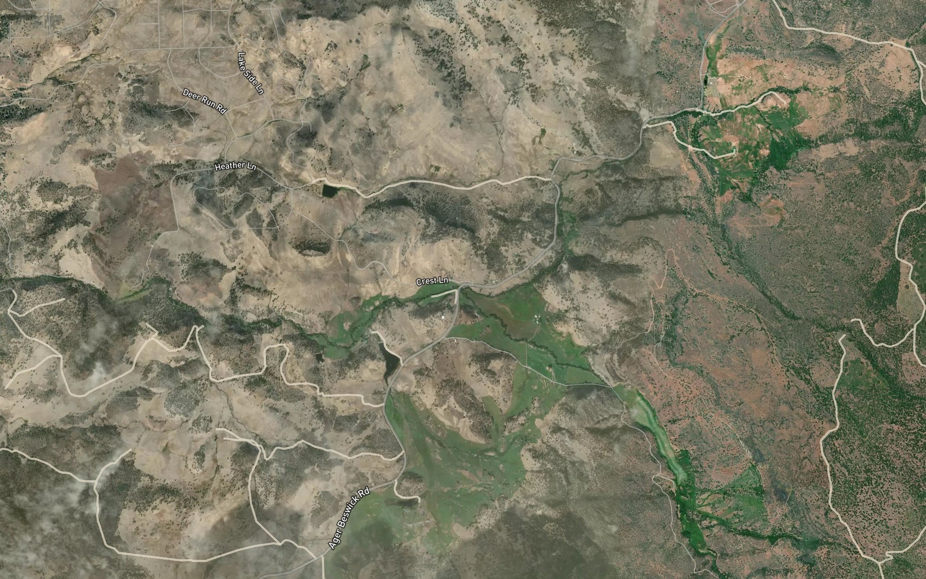 Satellite map of the Cold Creek