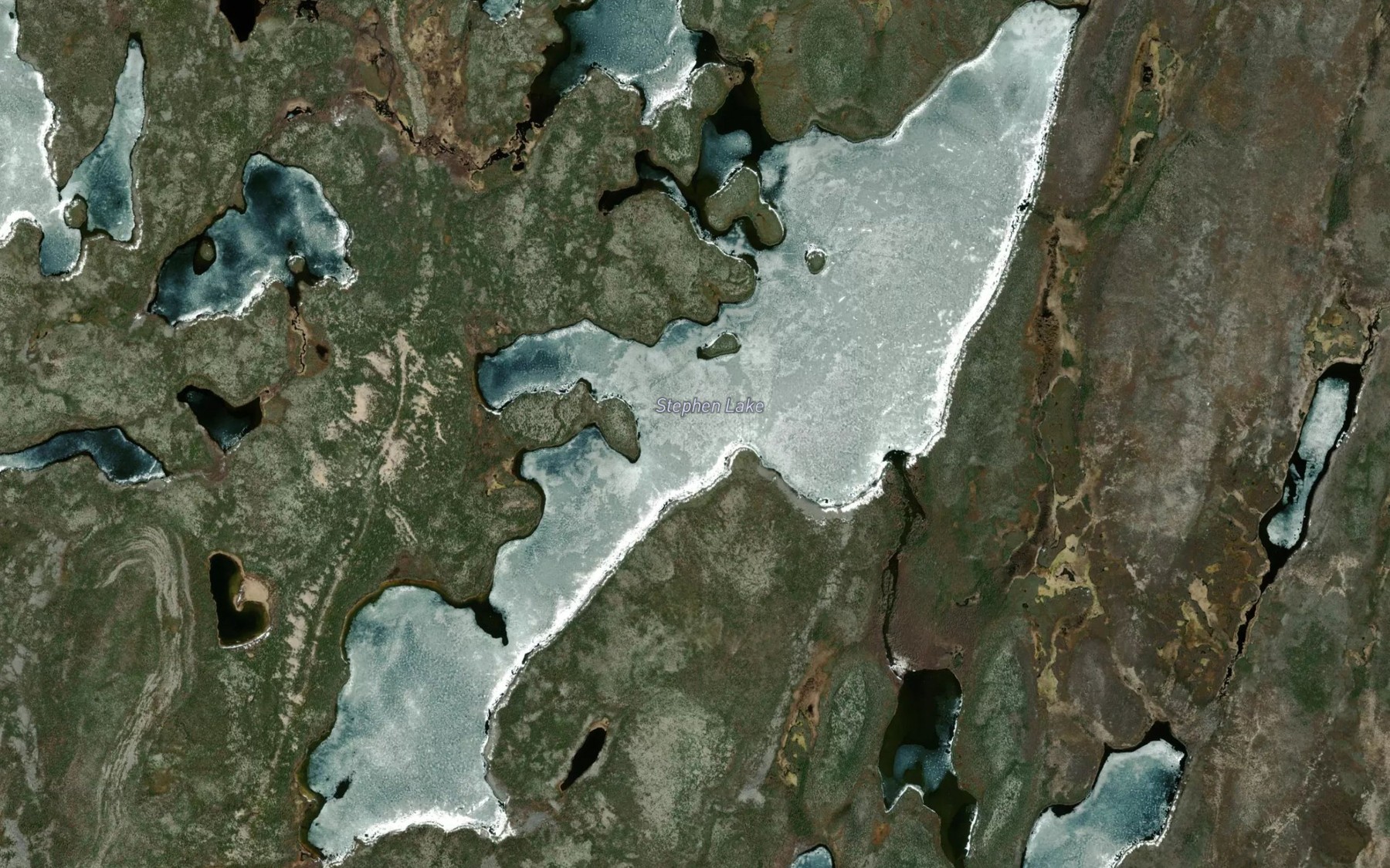Satellite map of the Stephen Lake