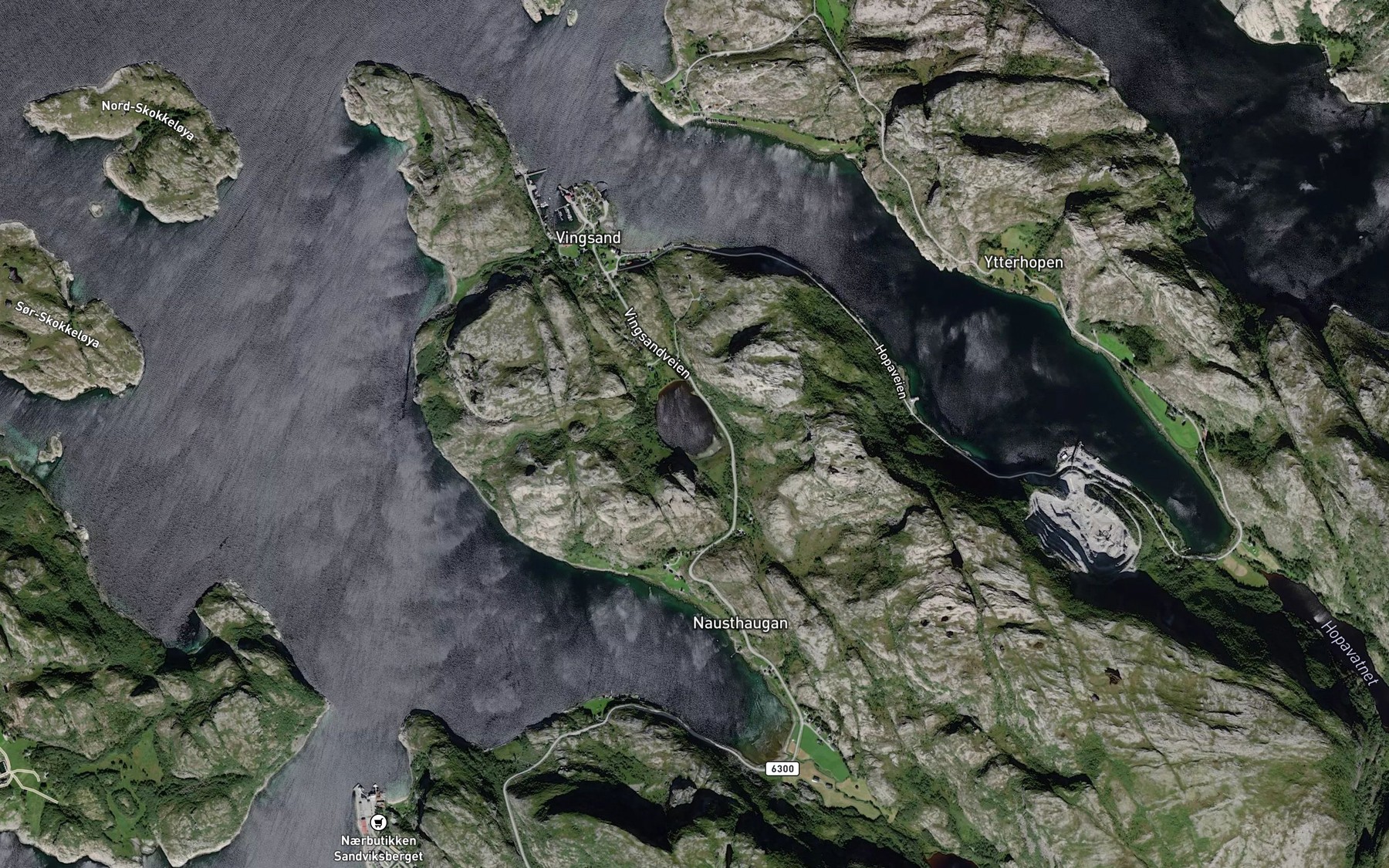 Satellite map of the Vingsandvatnet