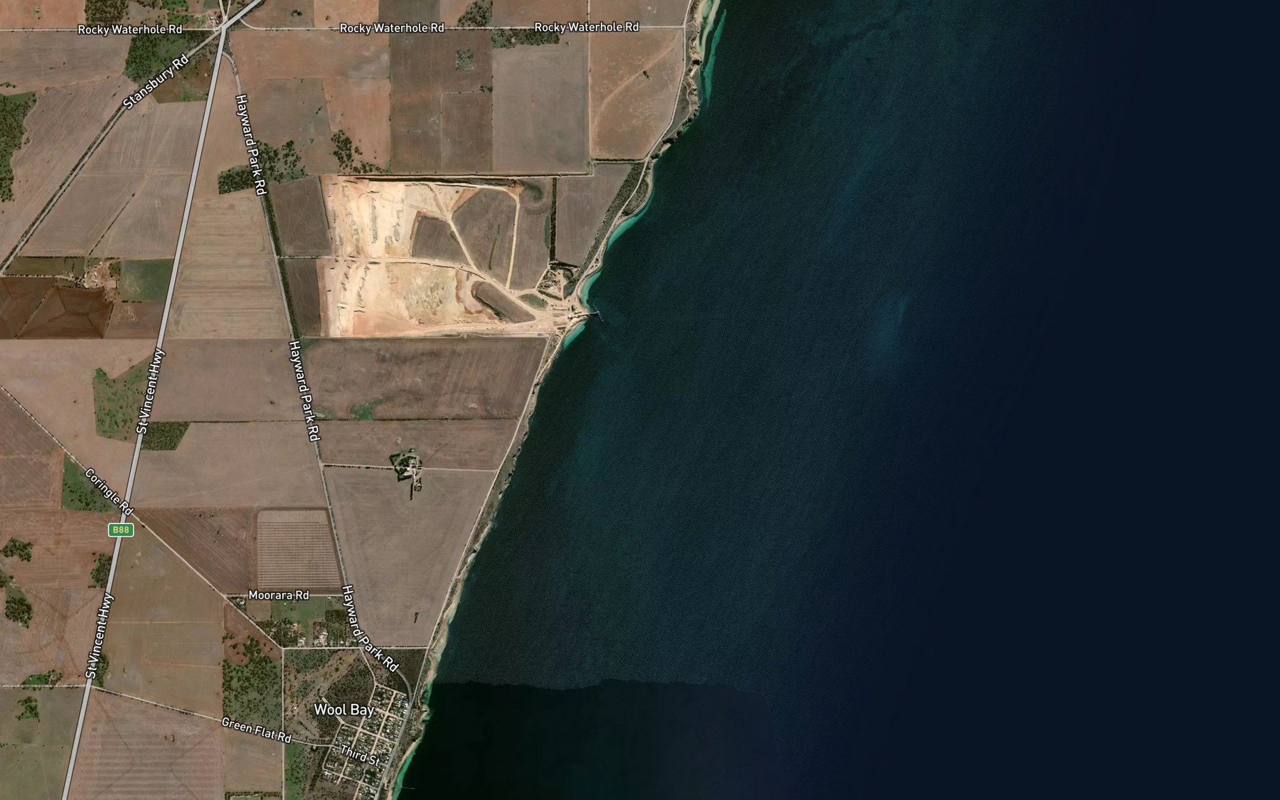 Satellite map of the Wool Bay