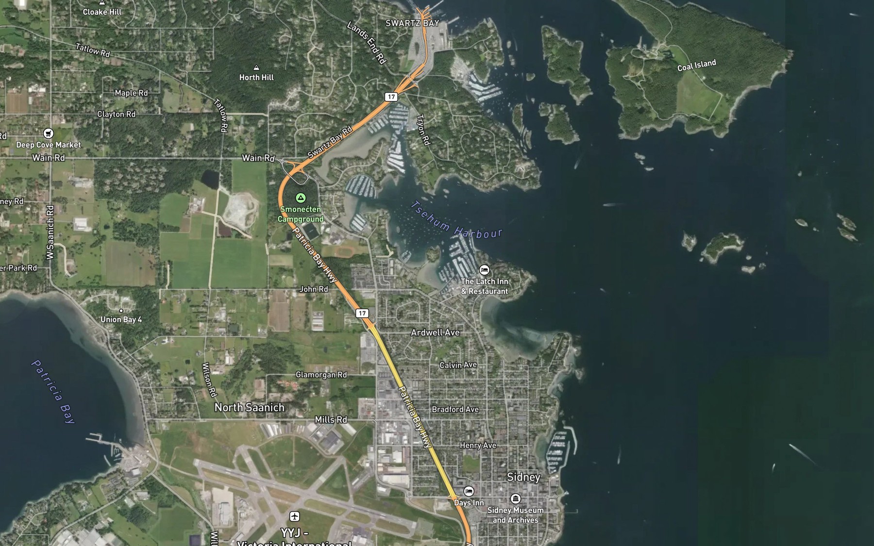 Satellite map of the All Bay