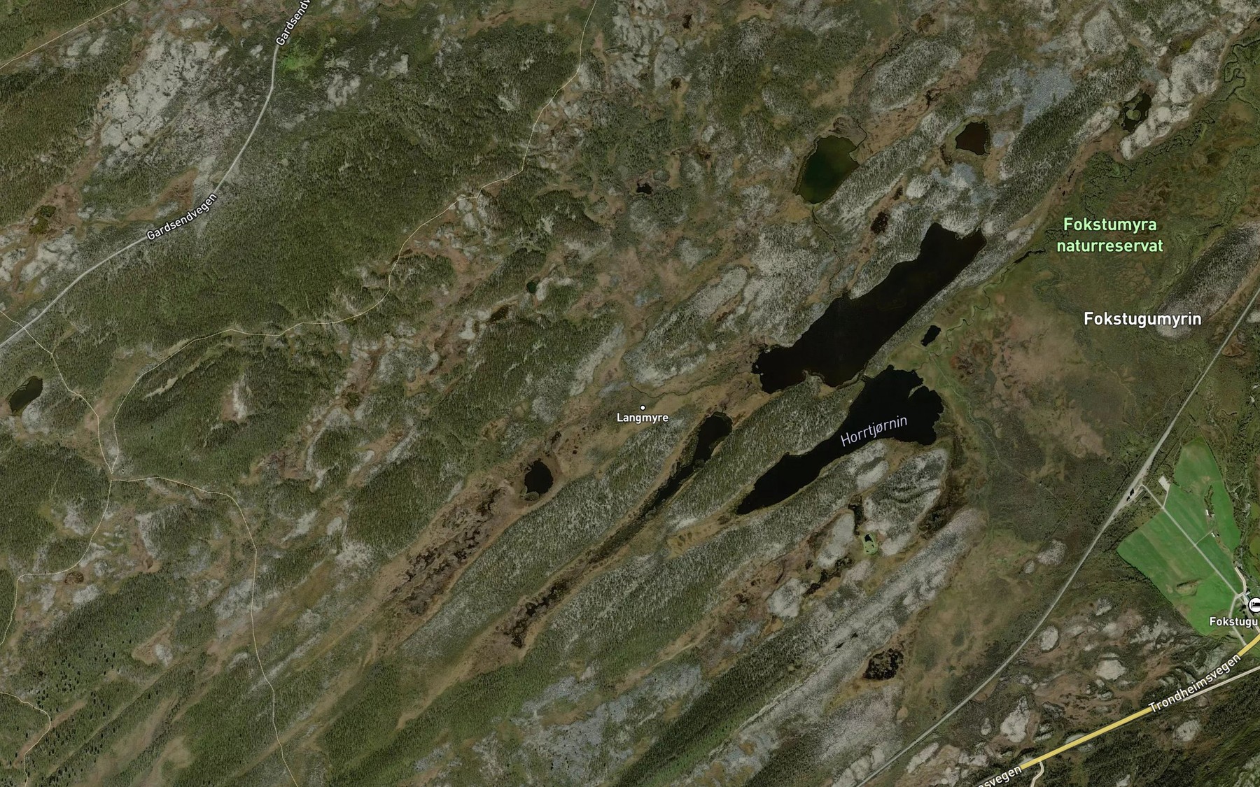 Satellite map of the Langmyrbekken
