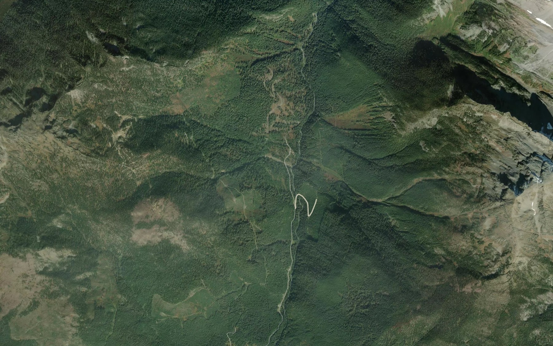 Satellite map of the Broadview Creek