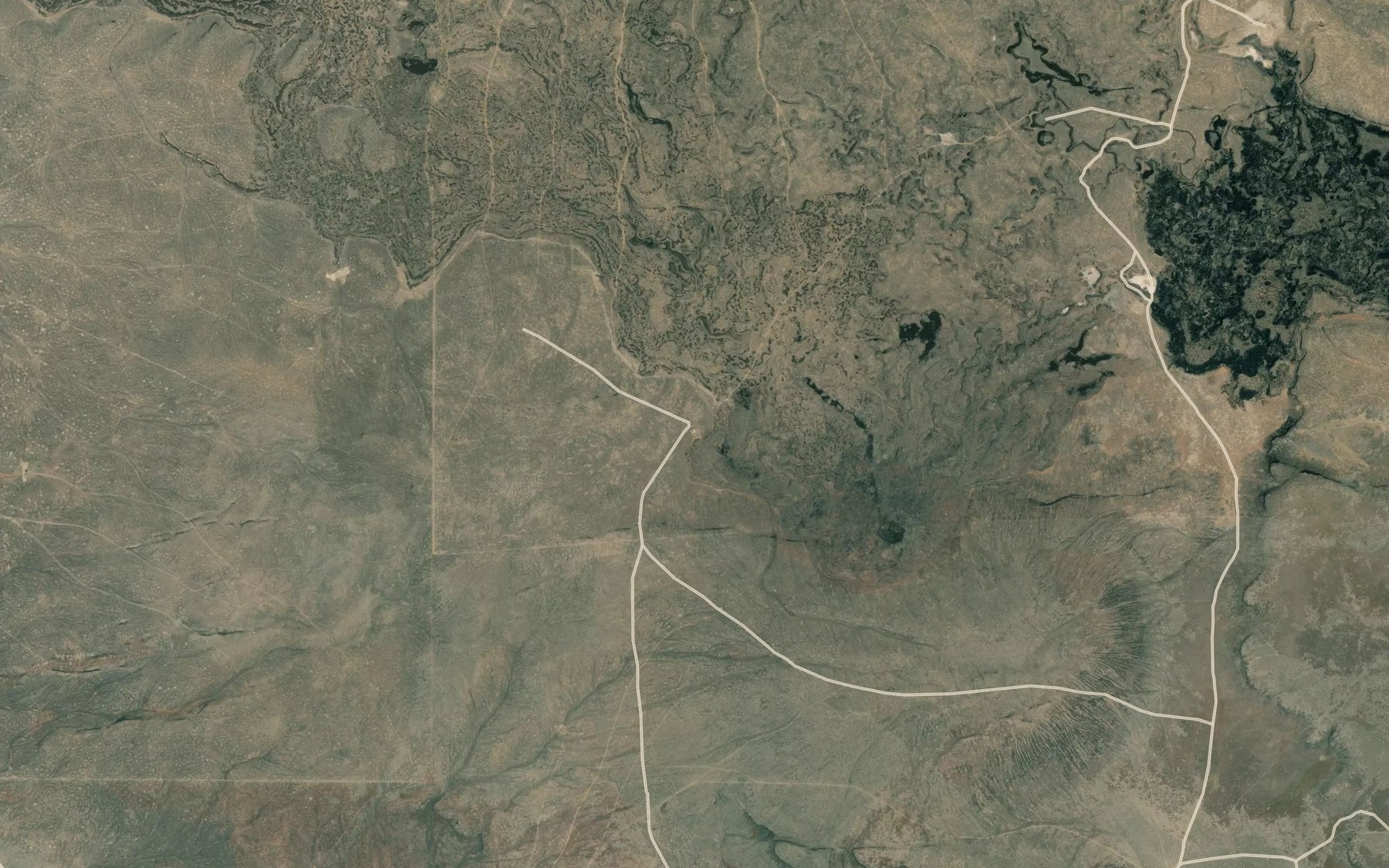 Satellite map of the Little Crater Reservoir