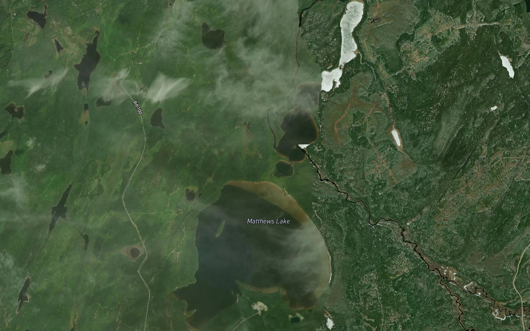 Satellite map of the Matthews Lake