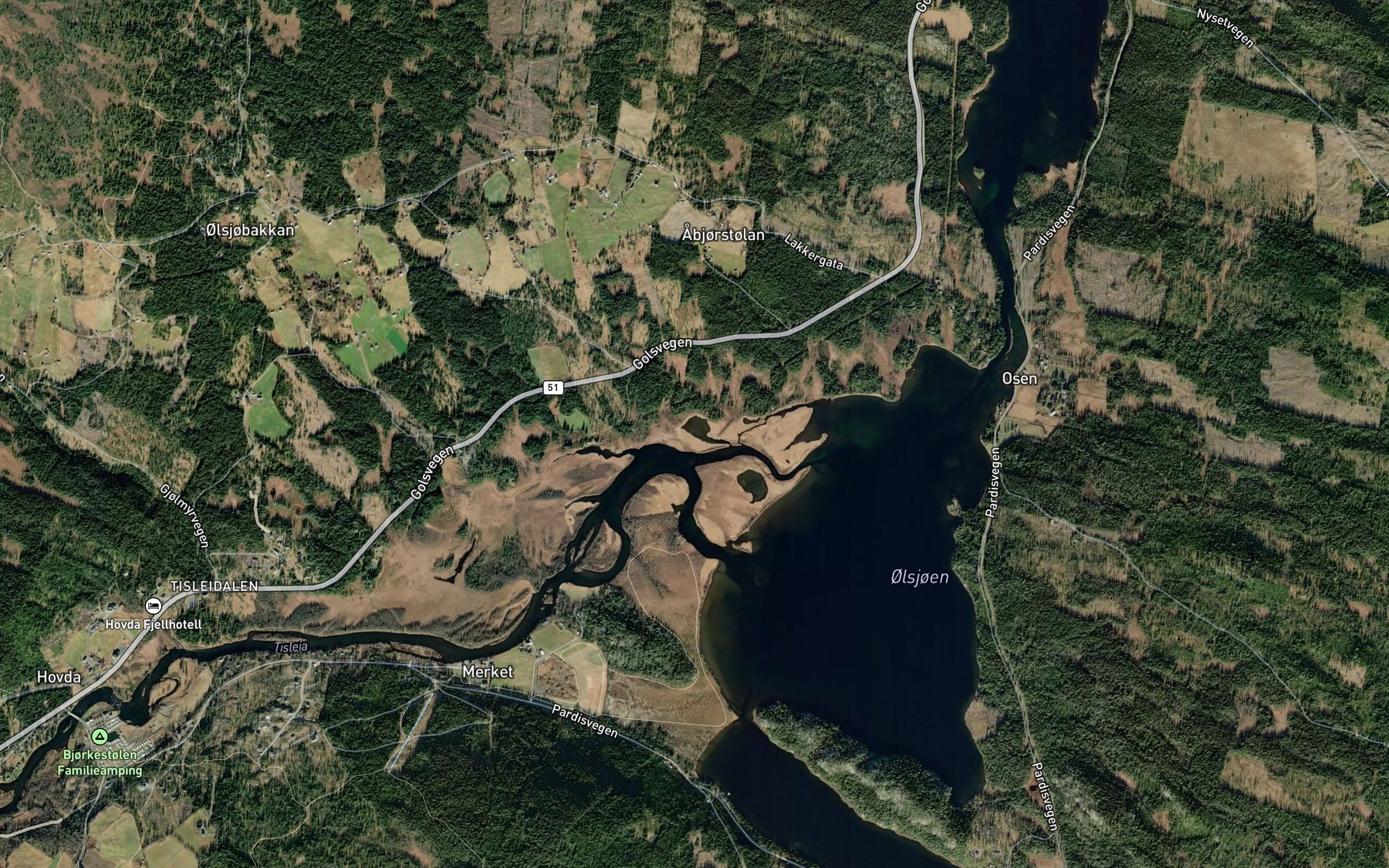 Satellite map of the Rundetjednet
