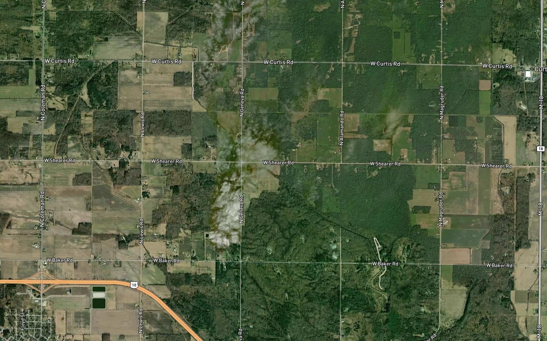 Satellite map of the Howe Drain