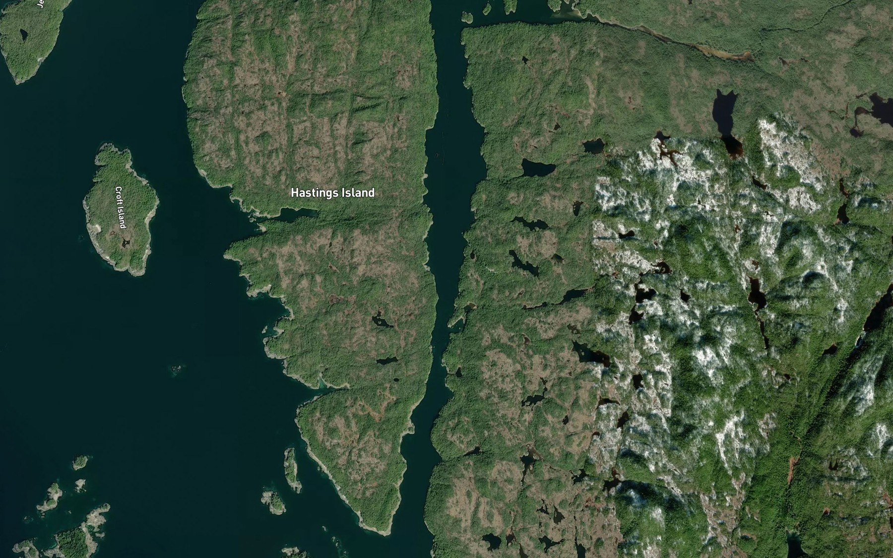Satellite map of the Thistle Passage