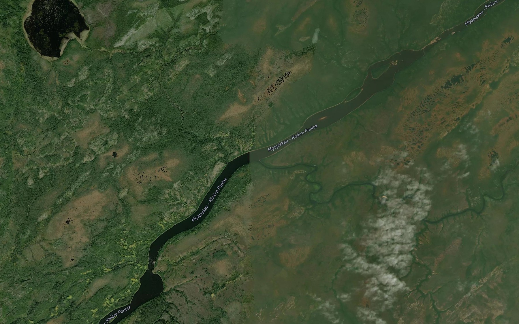Satellite map of the Riviere Tetapishu