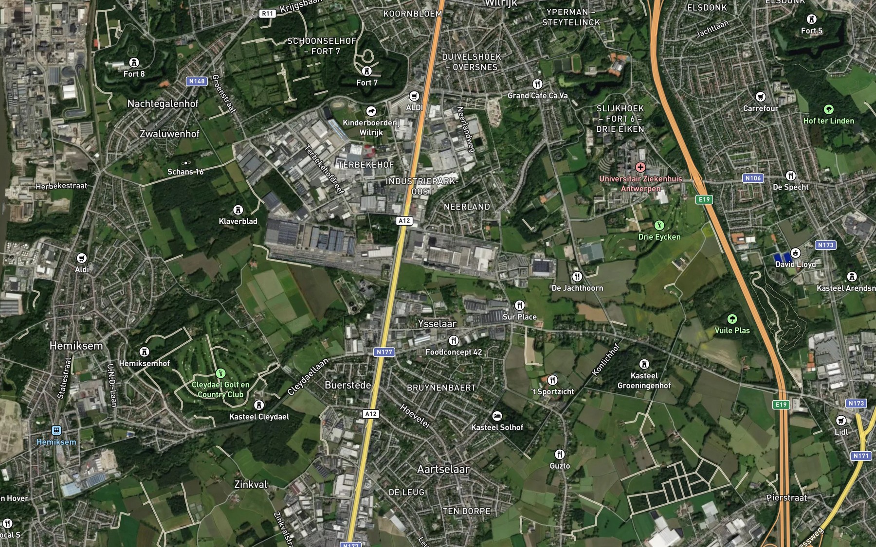 Satellite map of the Edegemse Beek