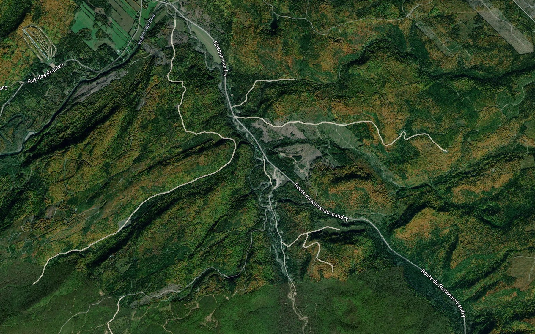 Satellite map of the Ruisseau Landry