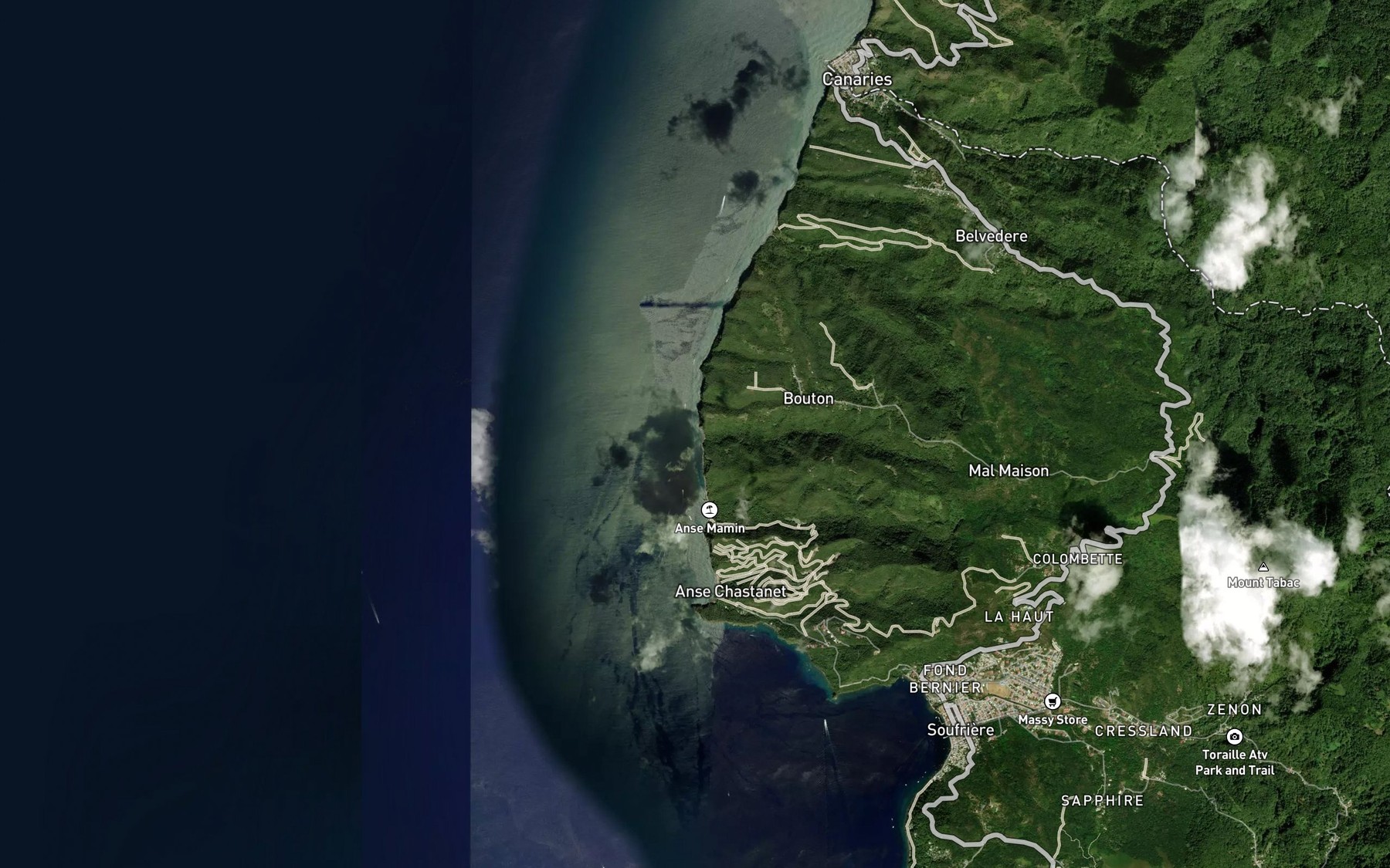 Satellite map of the Anse Jambon