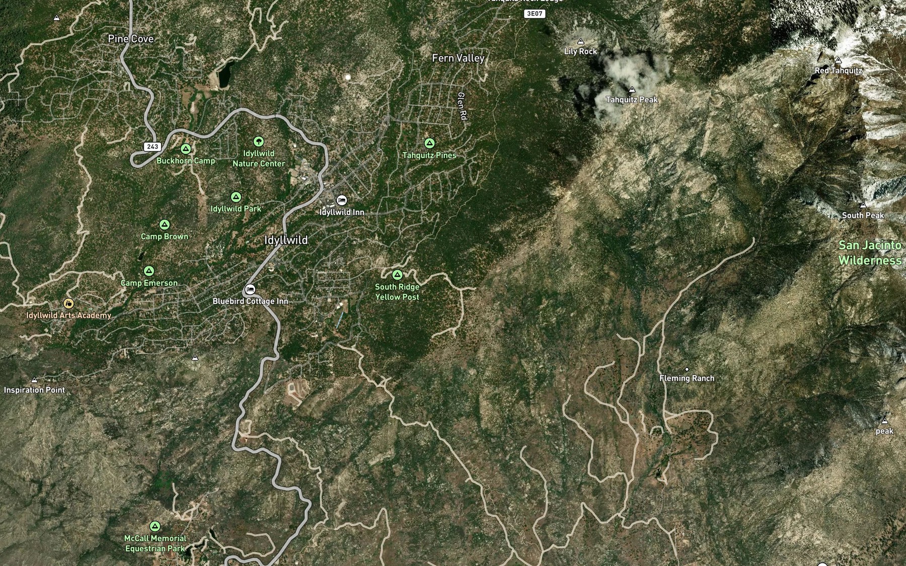 Satellite map of the South Ridge Spring