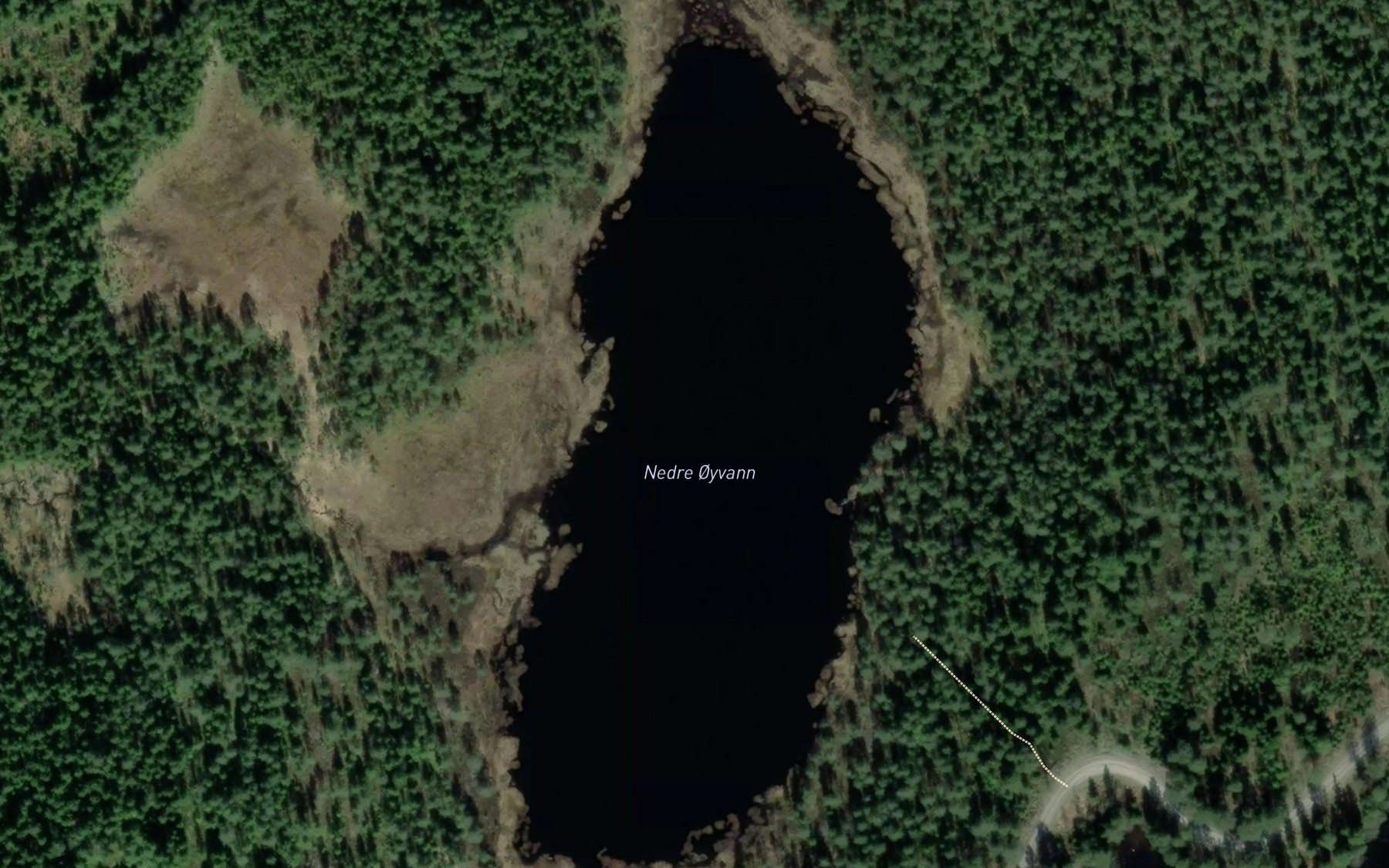 Satellite map of the Oyvatn,nedre