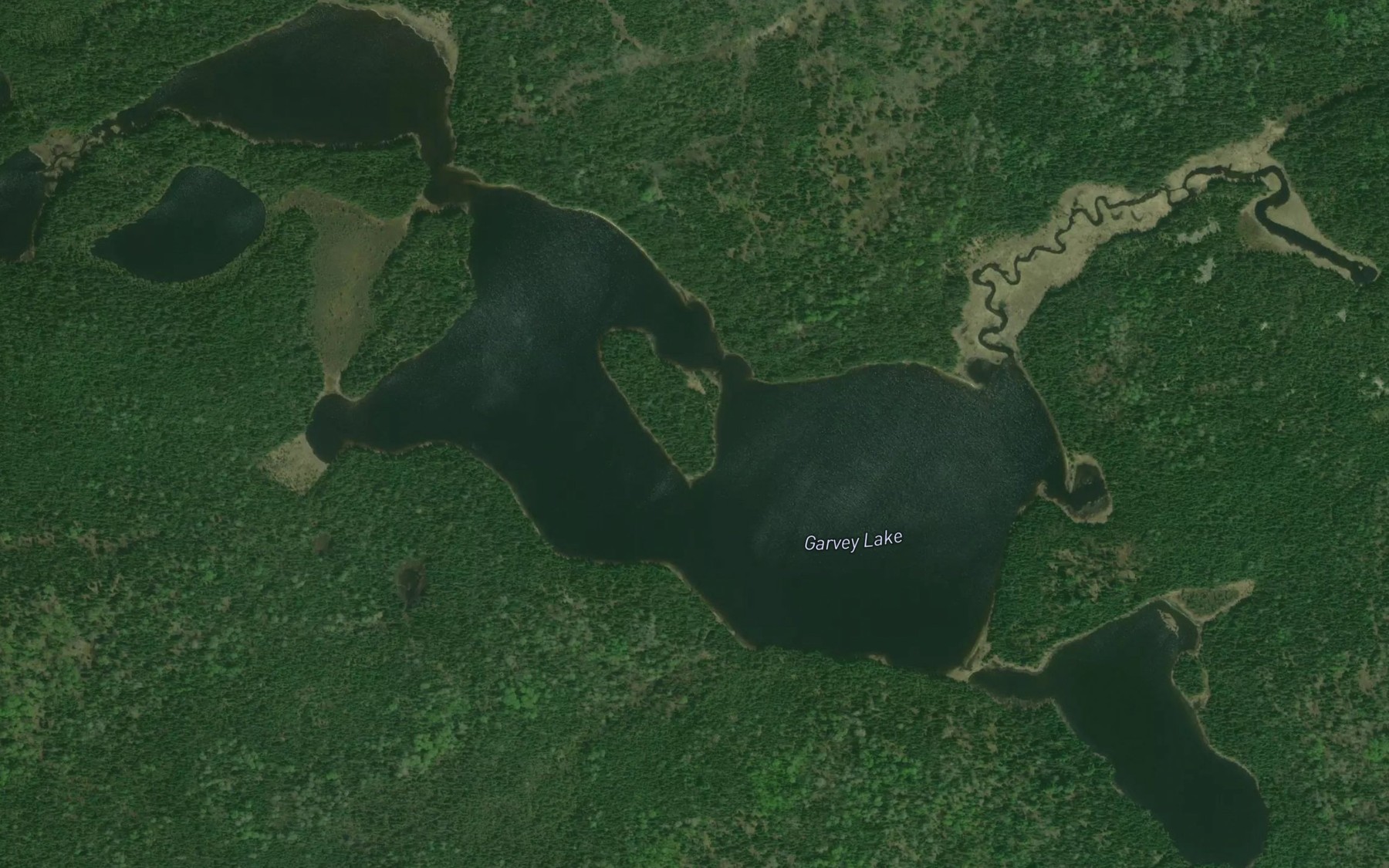 Satellite map of the Garvey Lake