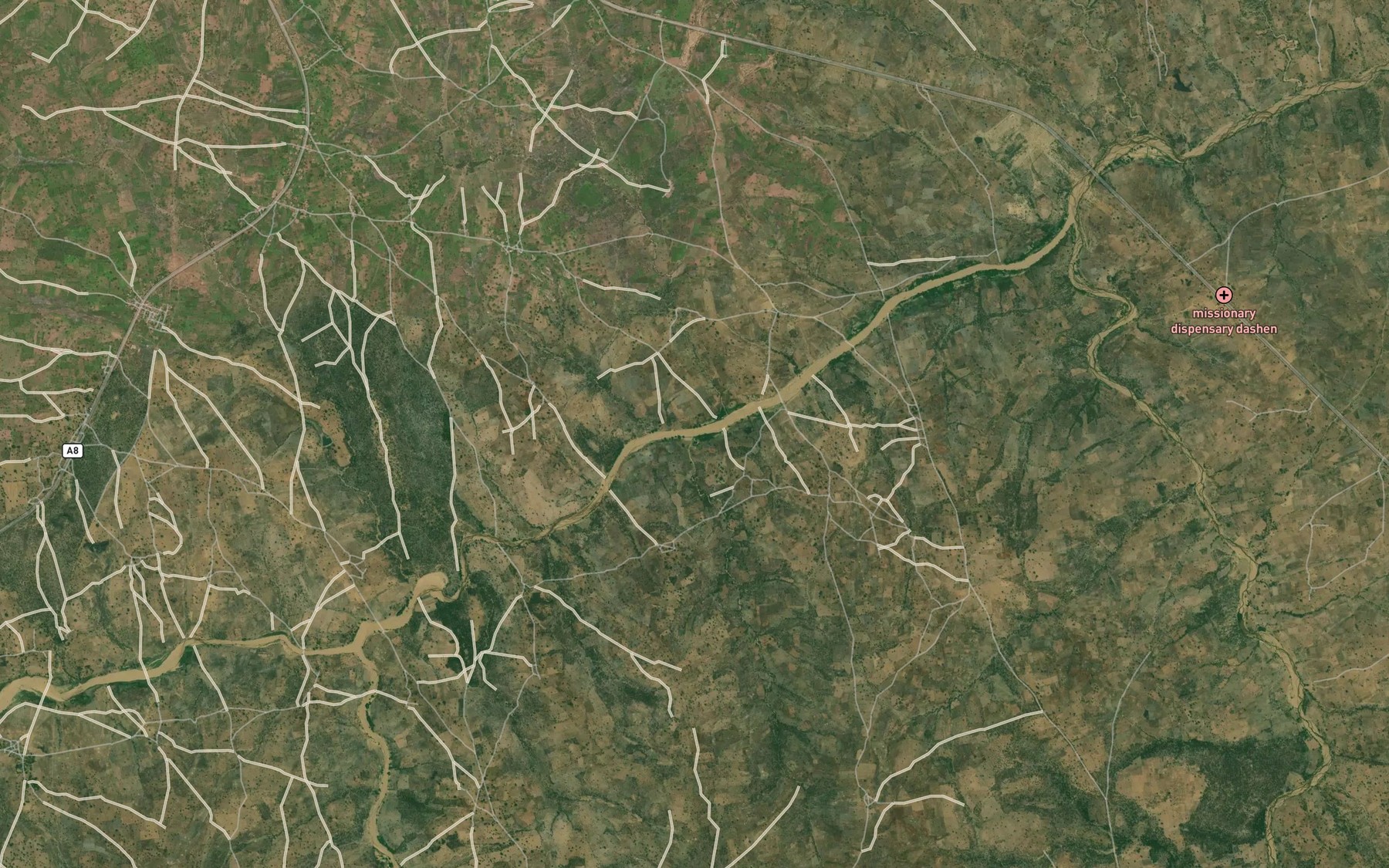 Satellite map of the Mayo Buladu