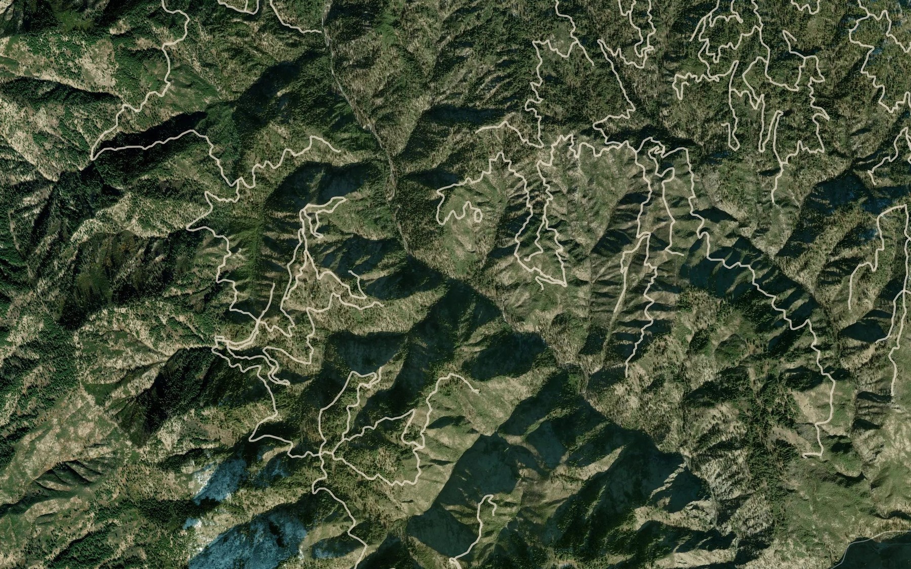 Satellite map of the Ski Creek