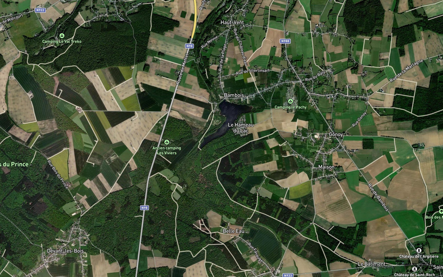 Satellite map of the Grand Etang de Fosse