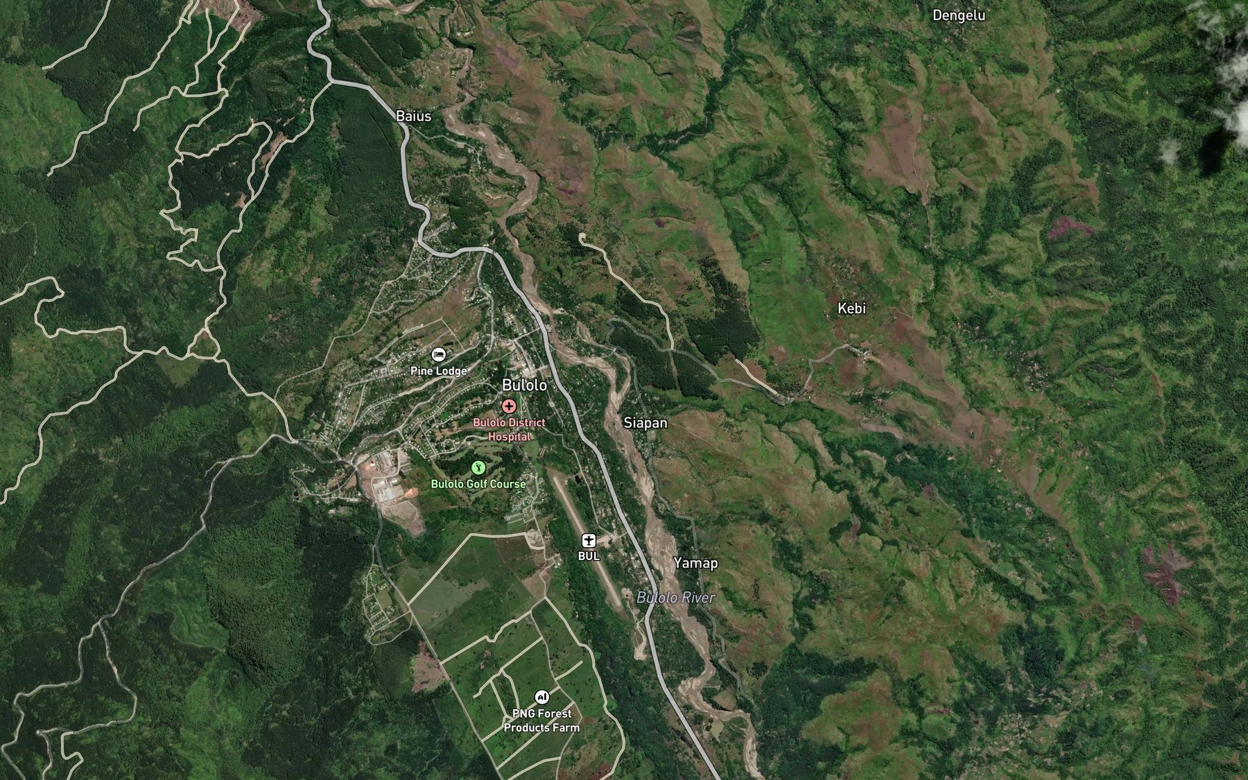 Satellite map of the Inakanda Creek