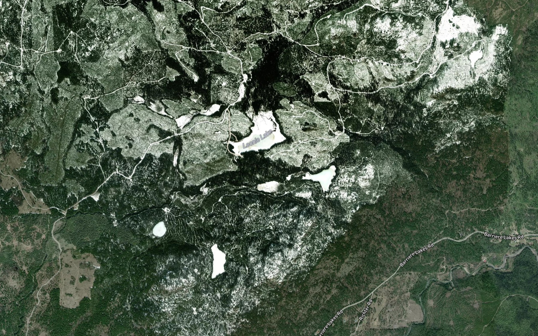 Satellite map of the Delta Creek