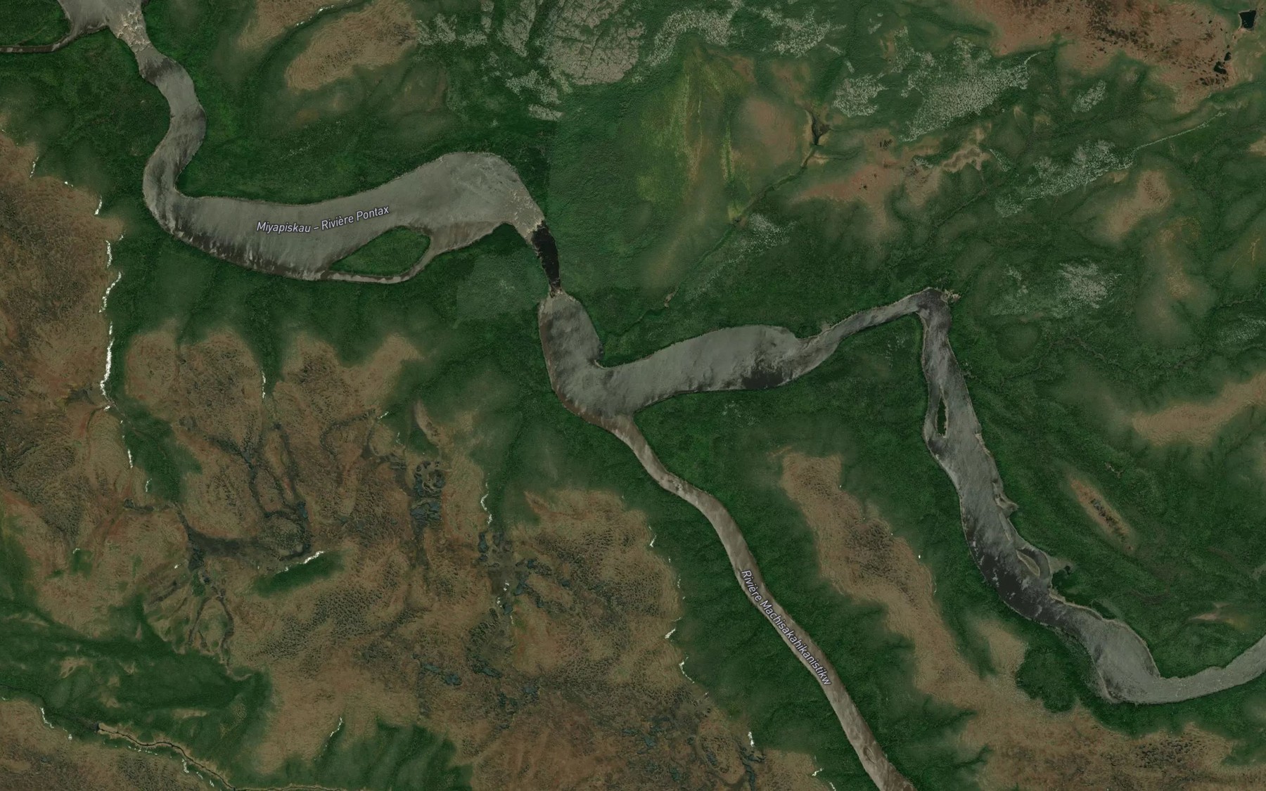 Satellite map of the Riviere Machisakahikanistikw