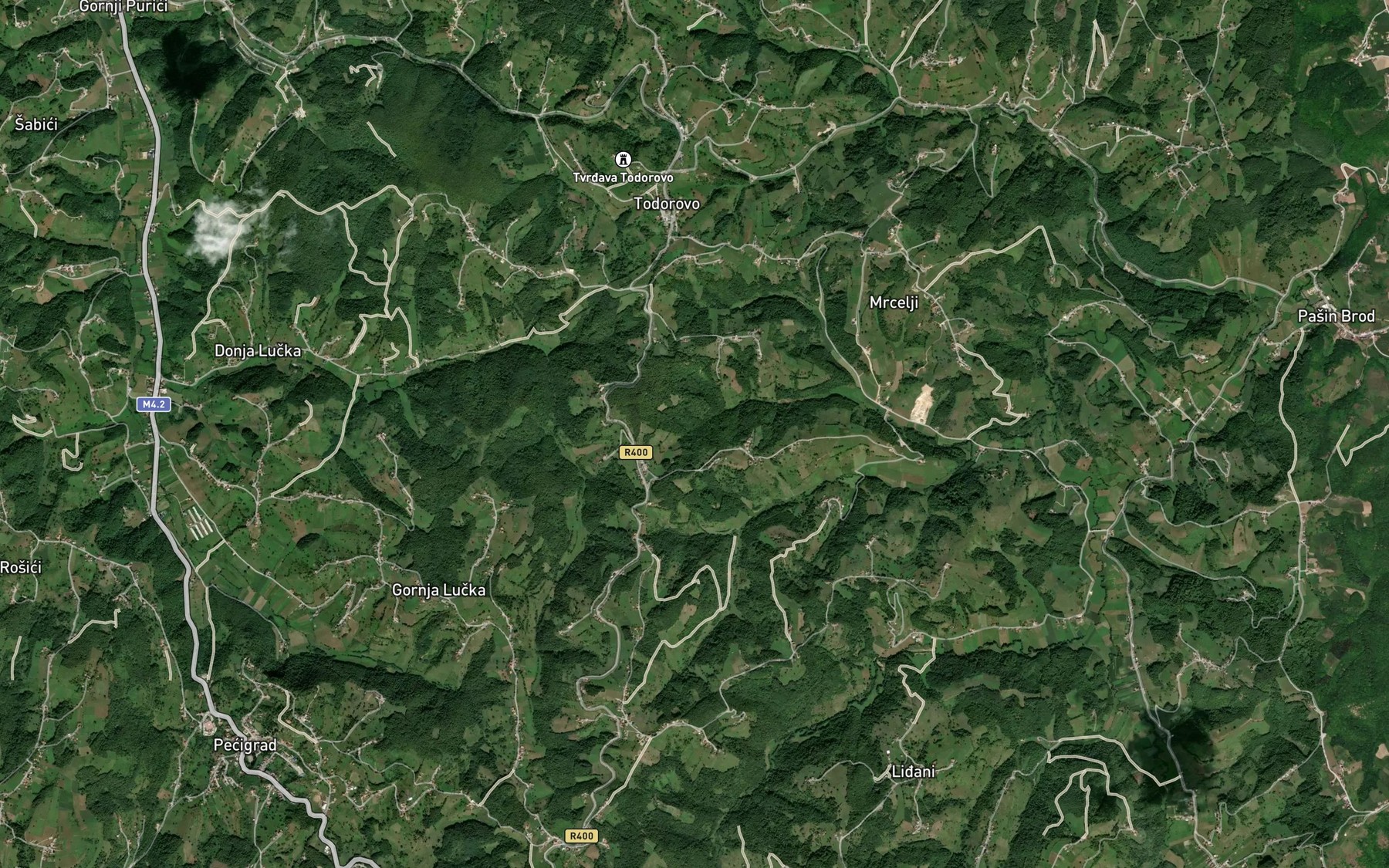 Satellite map of the Caglica