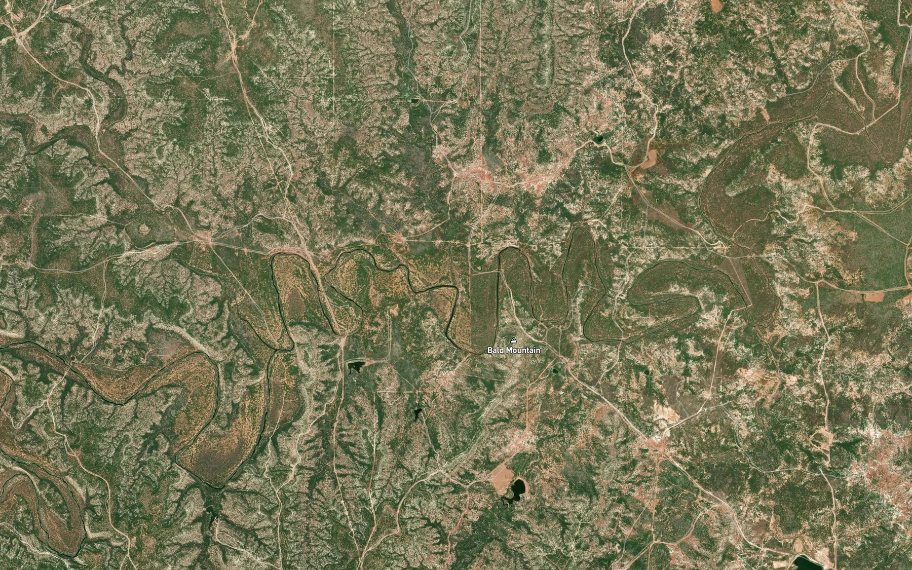 Satellite map of the Bitter Creek