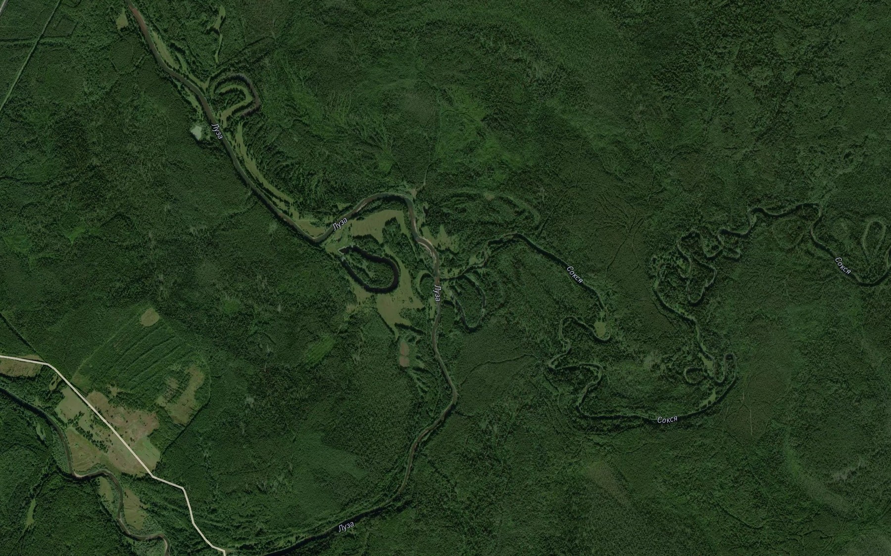 Satellite map of the Soksya