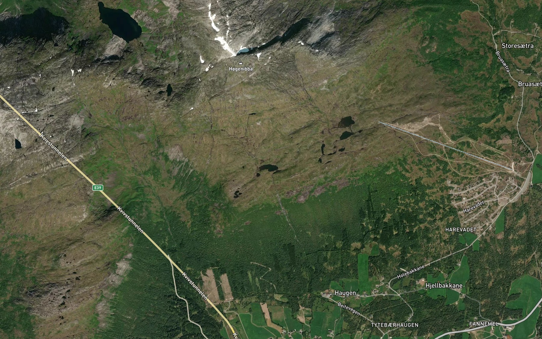 Satellite map of the Demmevatn