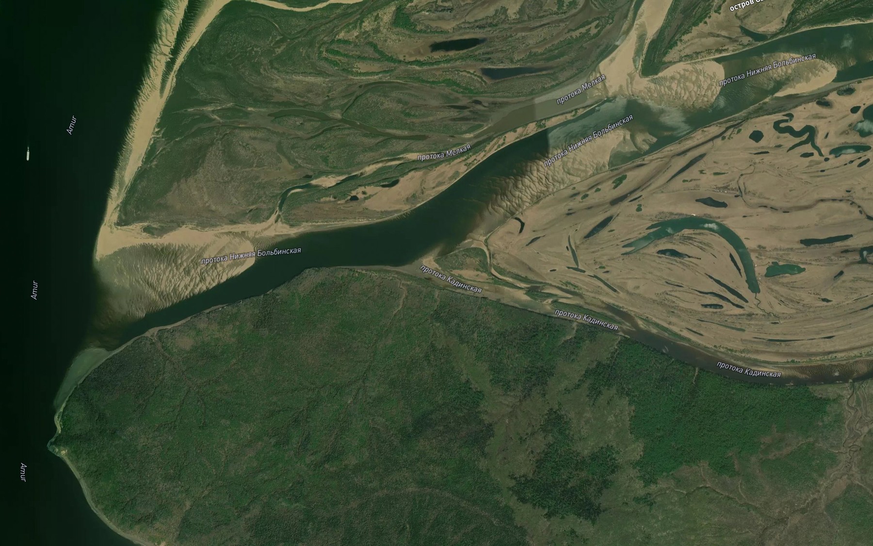 Satellite map of the Protoka Pochtovyy Amur