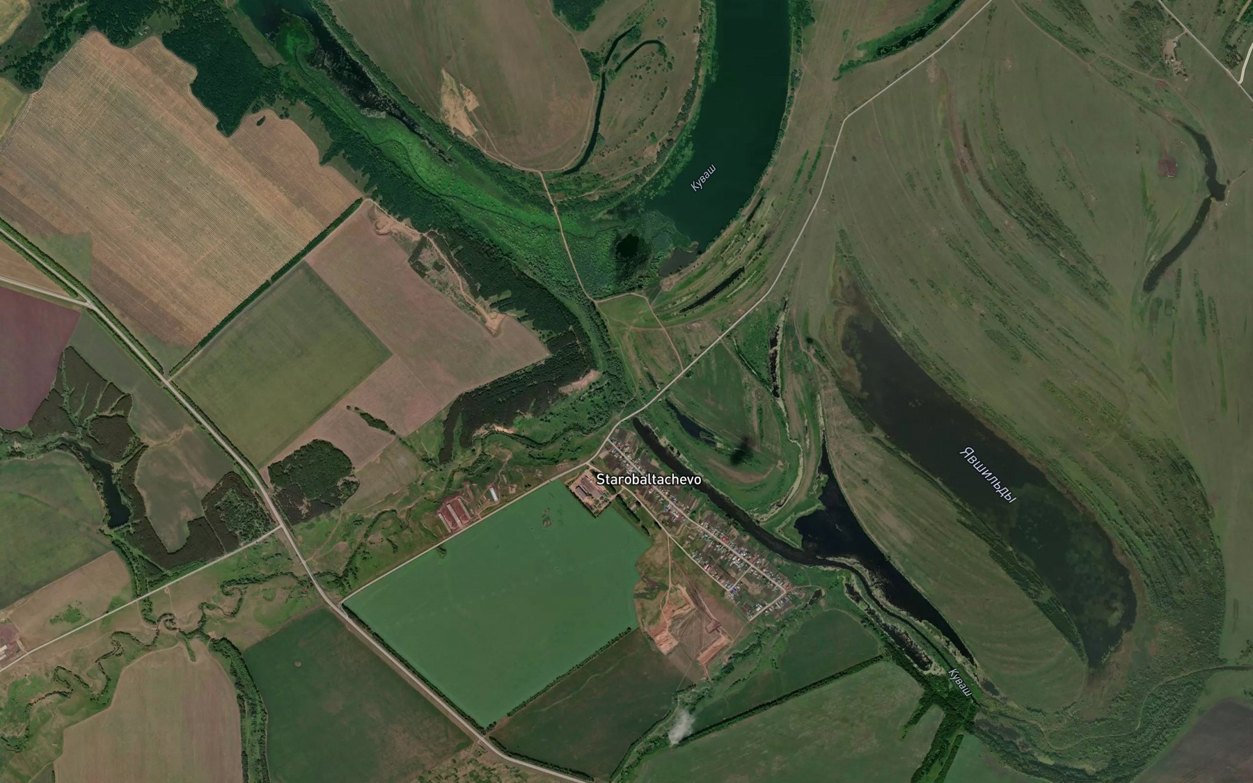 Satellite map of the Kuvash