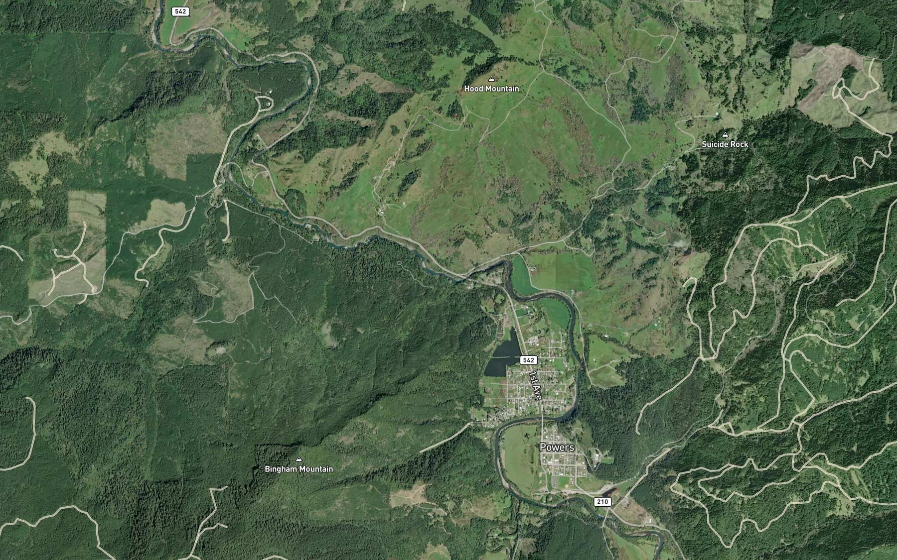 Satellite map of the China Creek