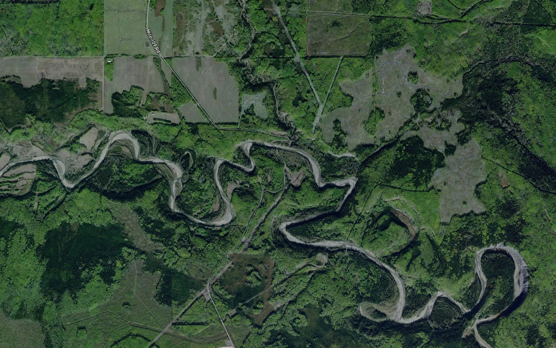 Satellite map of the Bernadet Creek
