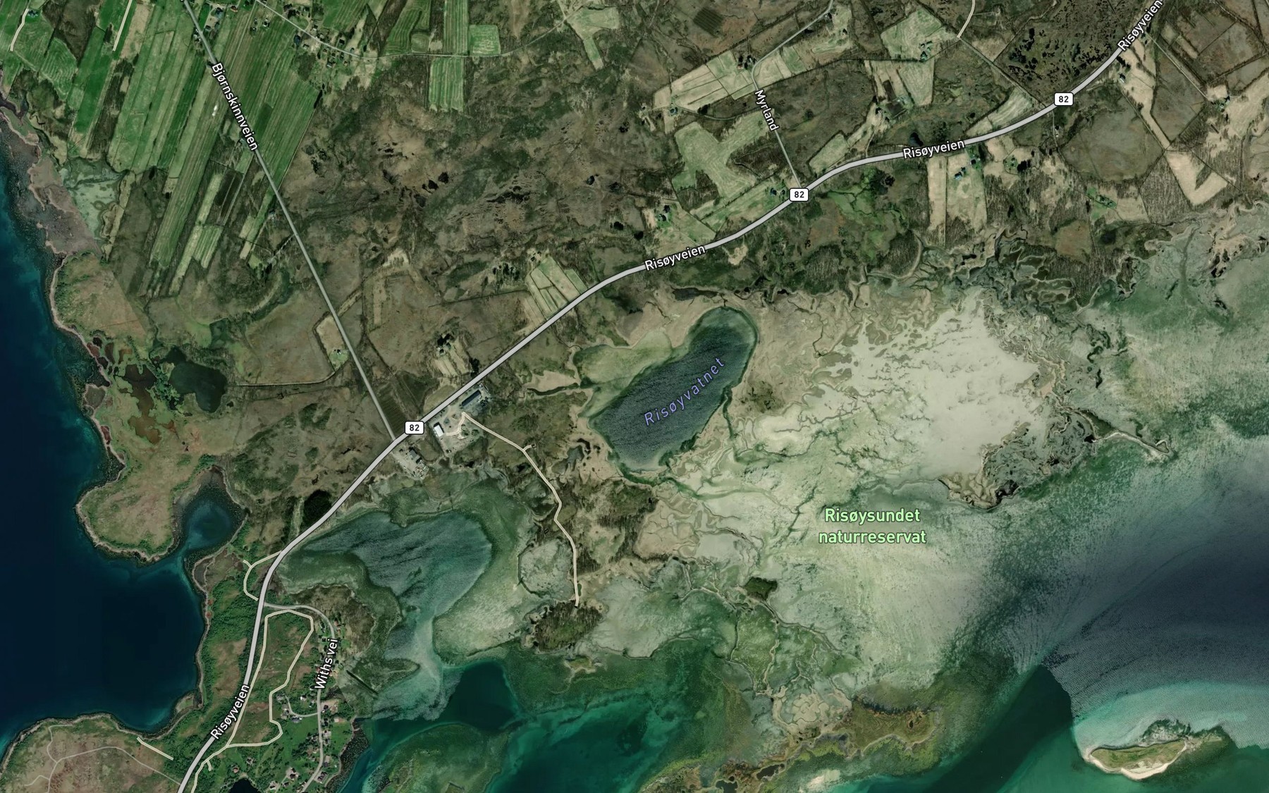 Satellite map of the Risoyvatnet