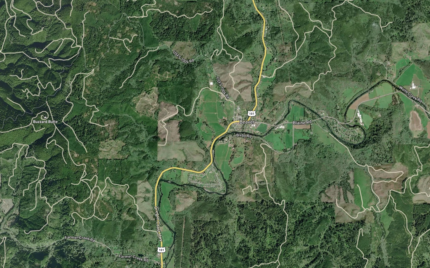 Satellite map of the Lehman Creek