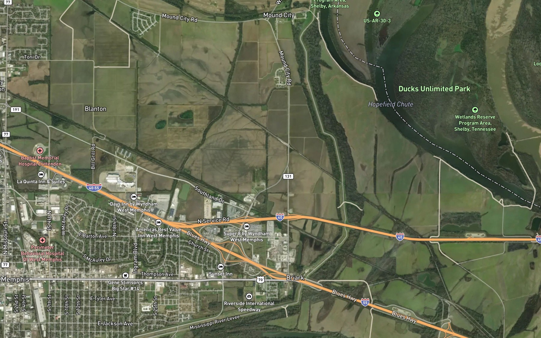 Satellite map of the Ditch Number 4a