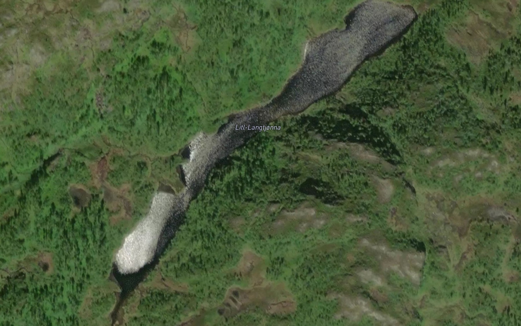Satellite map of the Litl-Langtjonna